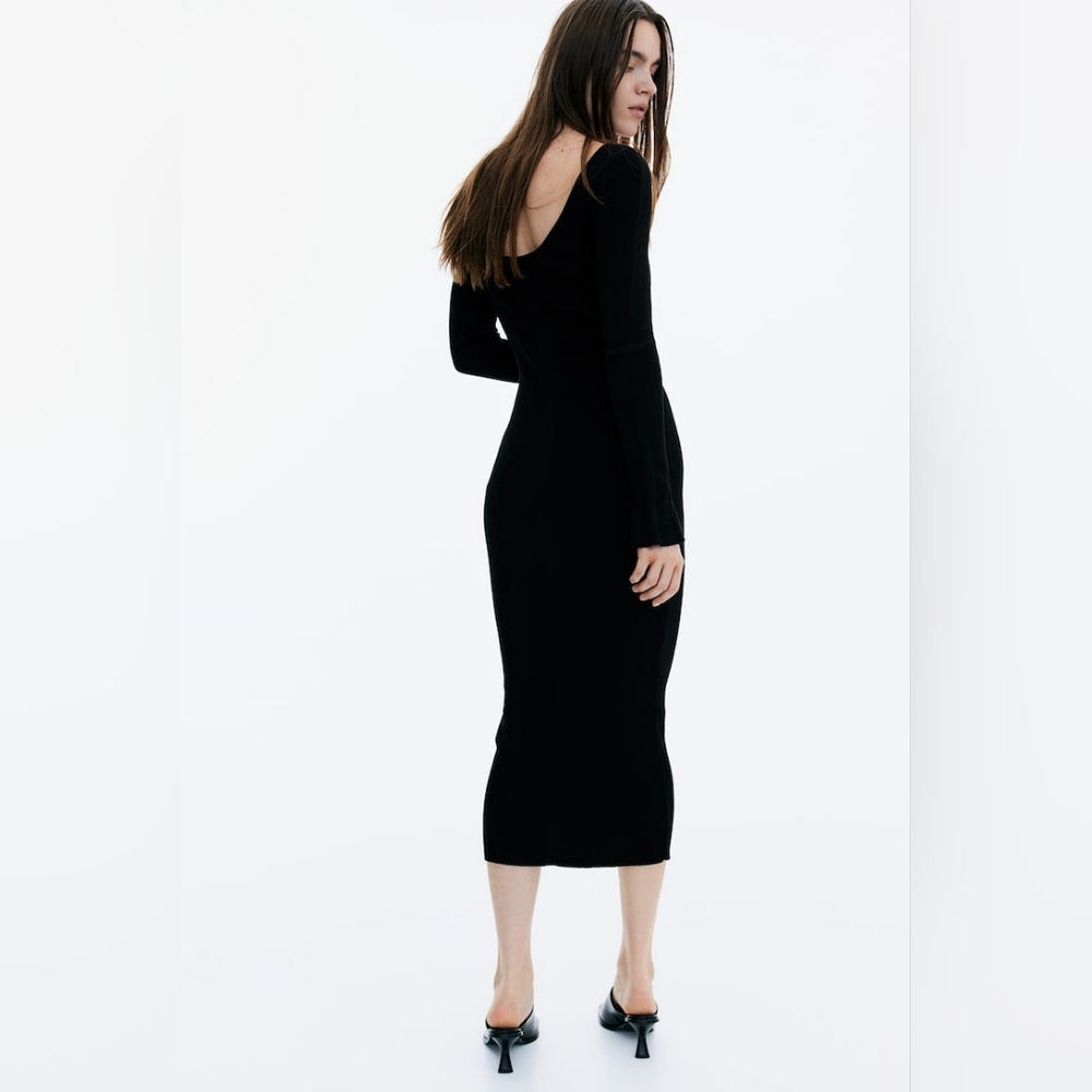 H&M Black Sheath Long Sleeve Dress